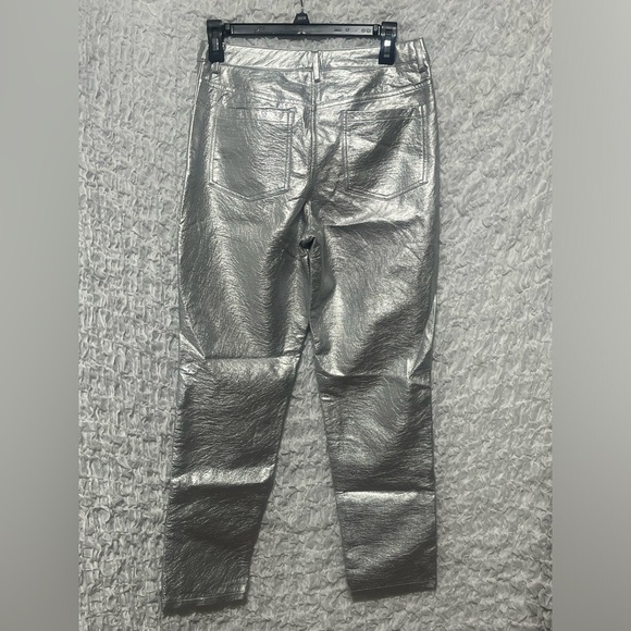 12TH TRIBE METALLIC SILVER STRAIGHT LEG PANTS SIZE S - Picture 6 of 8